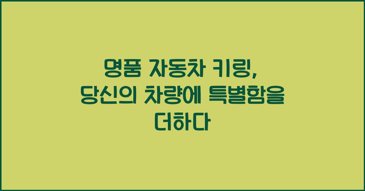 명품 자동차 키링