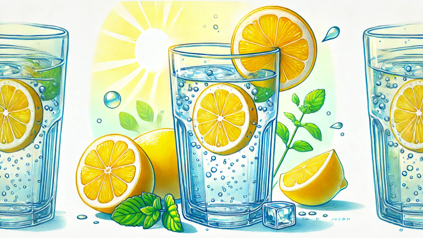 레몬이 담긴 물을 보여주는 그림