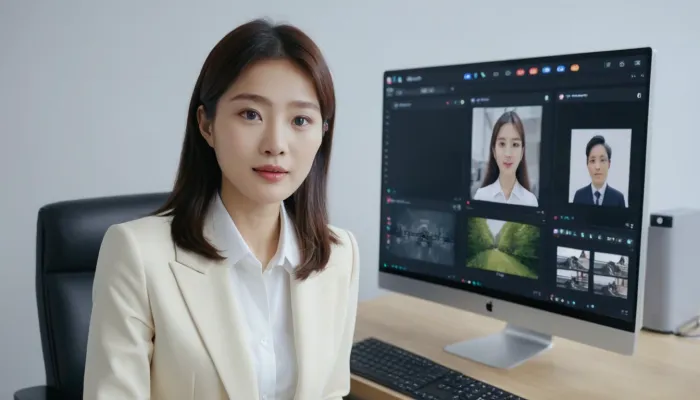 ai영상제작 툴을 비교하며 콘텐츠 전략을 세우는 모습