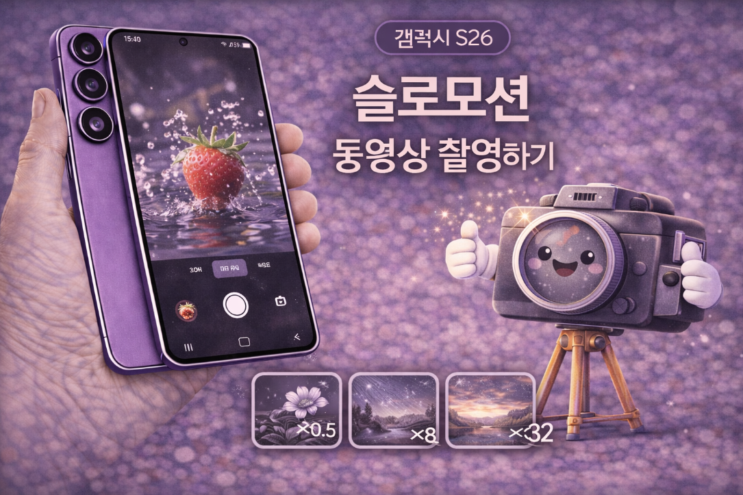 갤럭시 S26 슬로모션 동영상 촬영 방법 설명 이미지