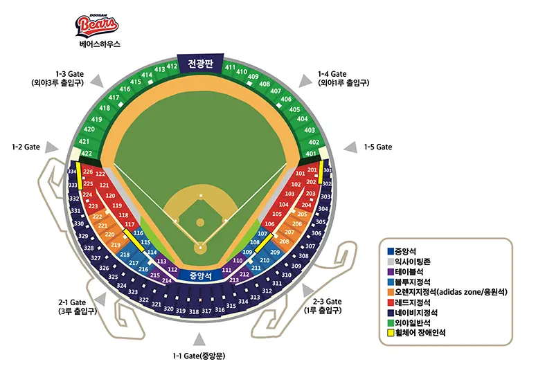 두산베어스 잠실야구장 좌석