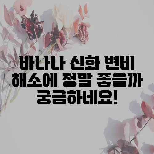 바나나 신화 변비 해소에 정말 좋을까 궁금하네요!