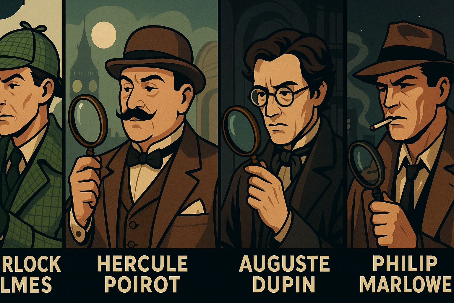 탐정 캐릭터 비교 분석 (탐정, 작가, 특징)