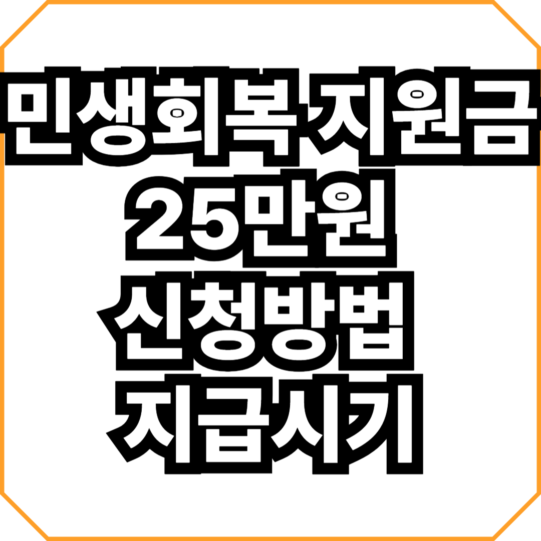 민생회복 지원금(소비쿠폰) 25만원 신청방법 지급시기