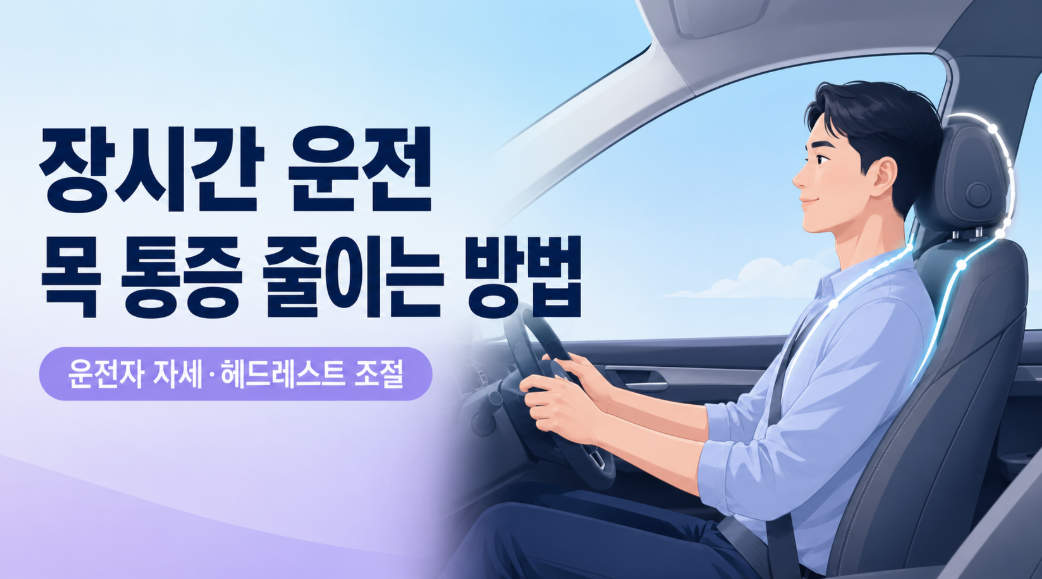 장시간 운전 목 통증 줄이는 방법: 운전자 자세부터 헤드레스트 조절까지