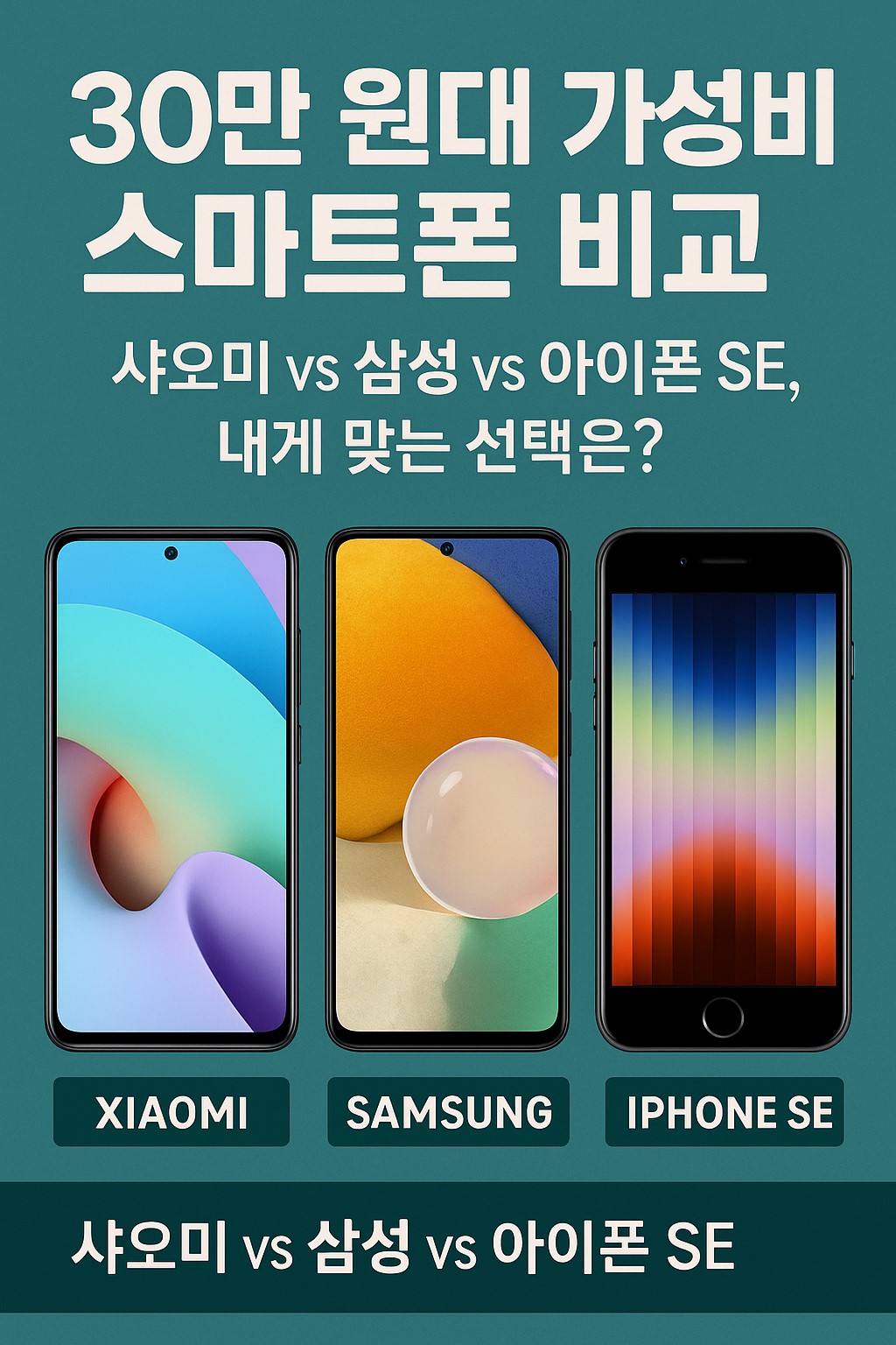 30만 원대 가성비 스마트폰 비교 인포그래픽