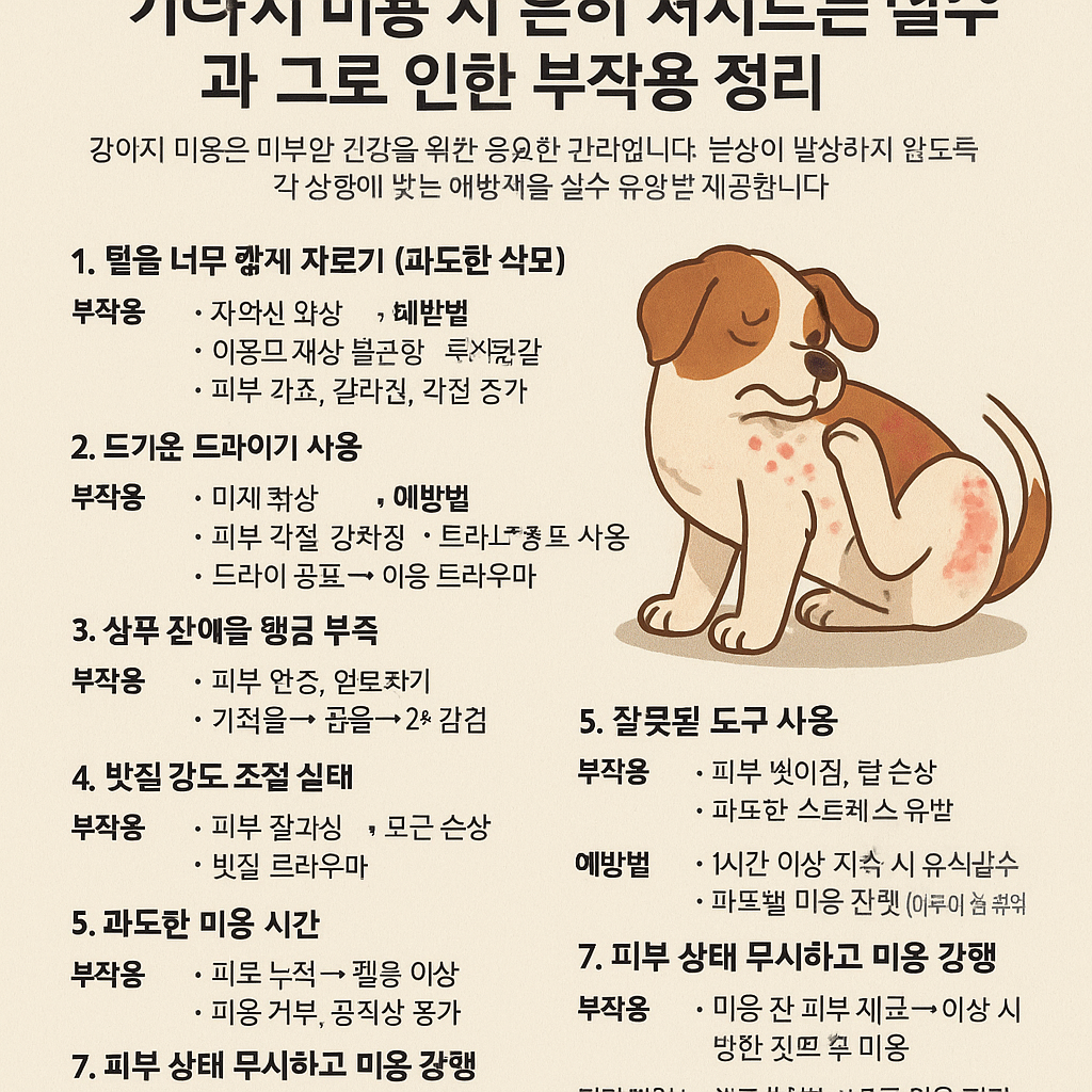 강아지 미용 시 흔히 저지르는 실수 정리 사진
