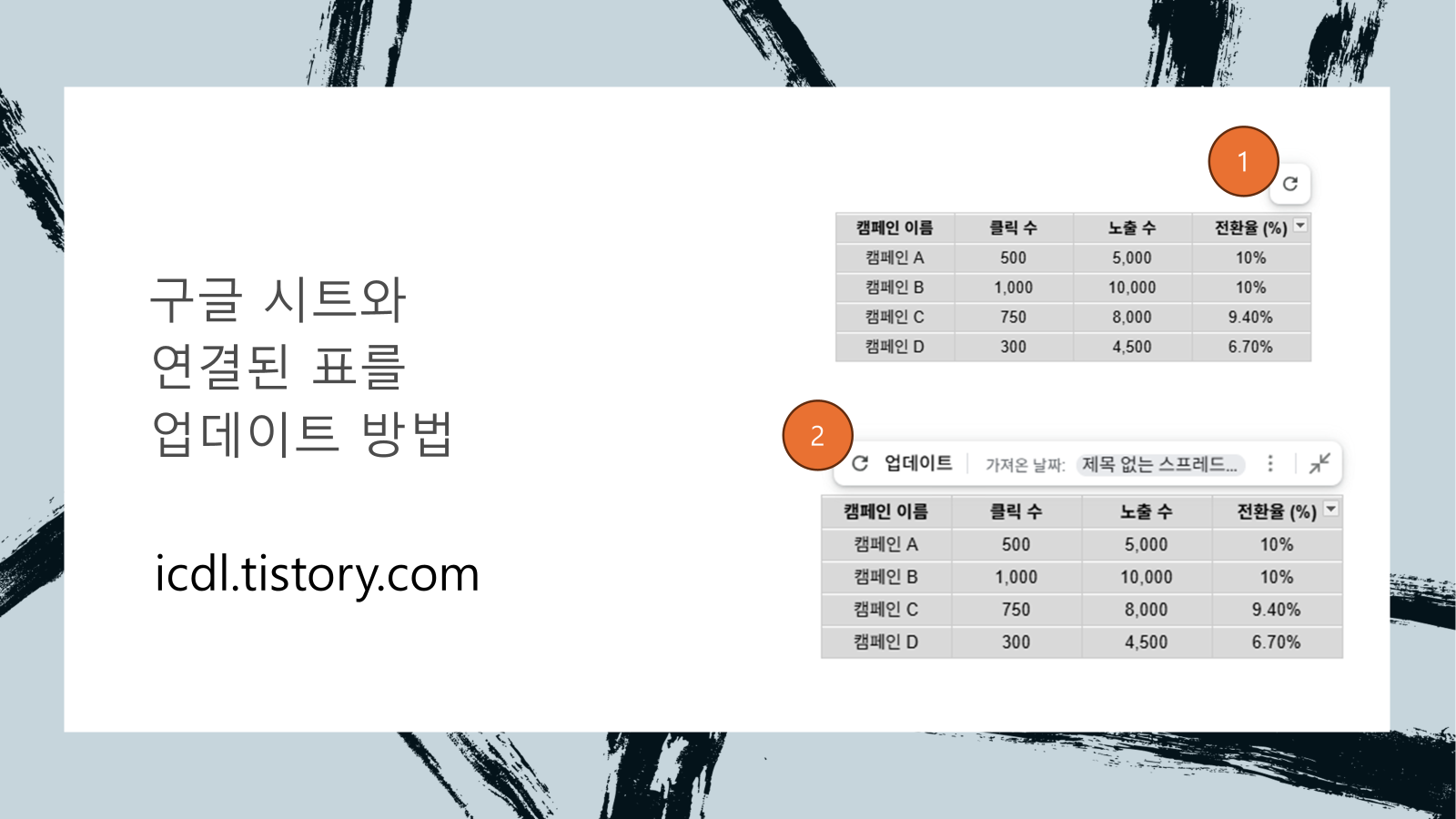 구글 시트에서 업데이는 하는 방법