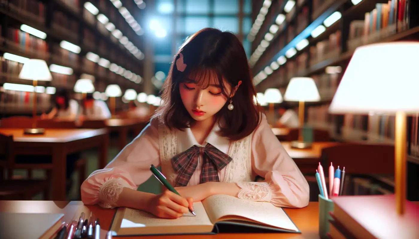 자소서-소제목-주의사항을-참고하며-글쓰기하는-여성의-모습