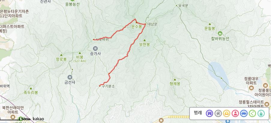 북한산 사모바위 코스