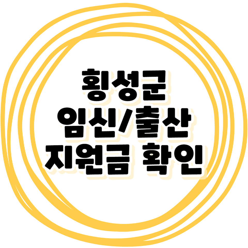 횡성군 출산장려금 임신/출산 지원금 확인