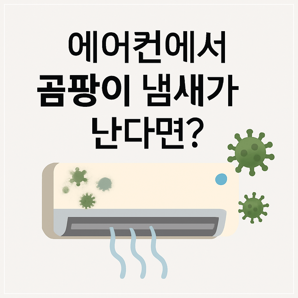 에어컨에서 곰팡이 냄새가 나는 모습