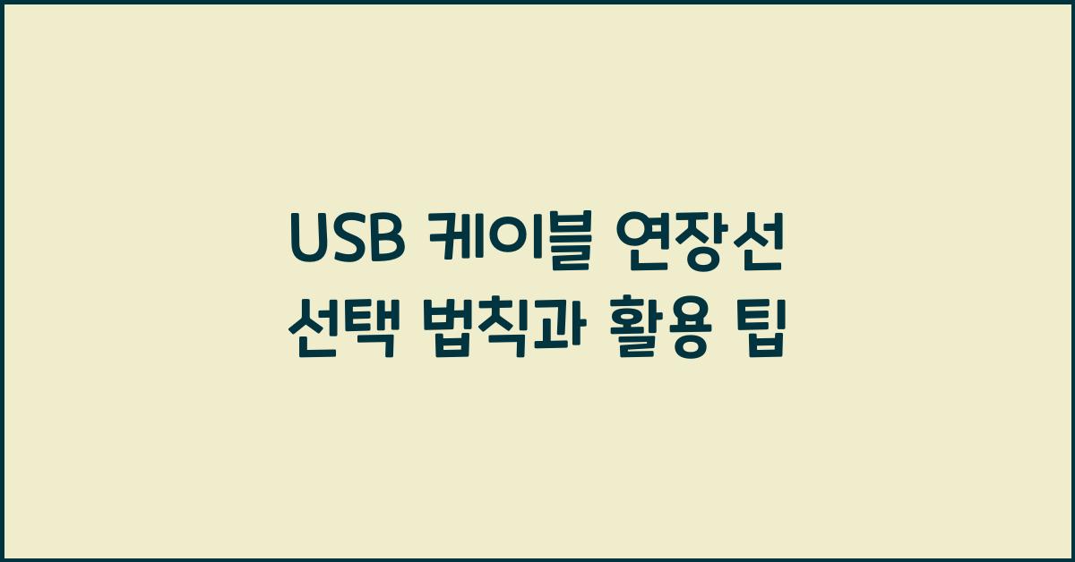 usb 케이블 연장선