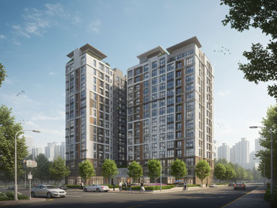 도심 속 고층 아파트 단지 전경. 재산세 예시 중 &amp;#39;서울 아파트&amp;#39;에 해당하는 이미지. 