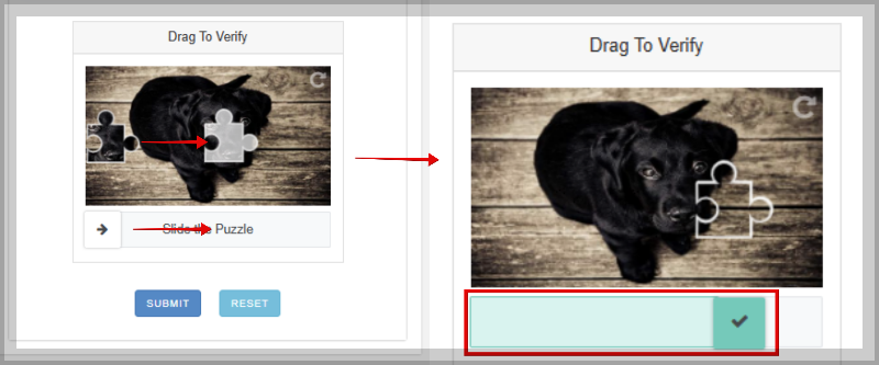 Slide th Puzzle 오른쪽으로 밀어 퍼즐을 맞추는 모습