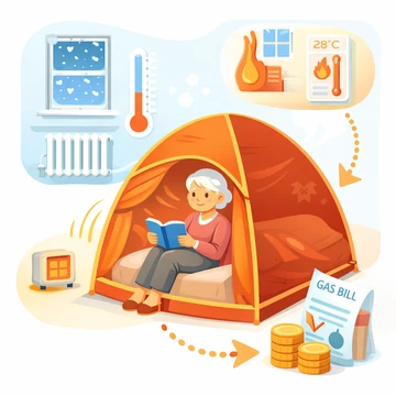 실내에서 사용하는 원터치 1인용 난방텐트 기본 구조2