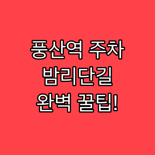풍산역 주차장 요금 체계 및 밤리단길..