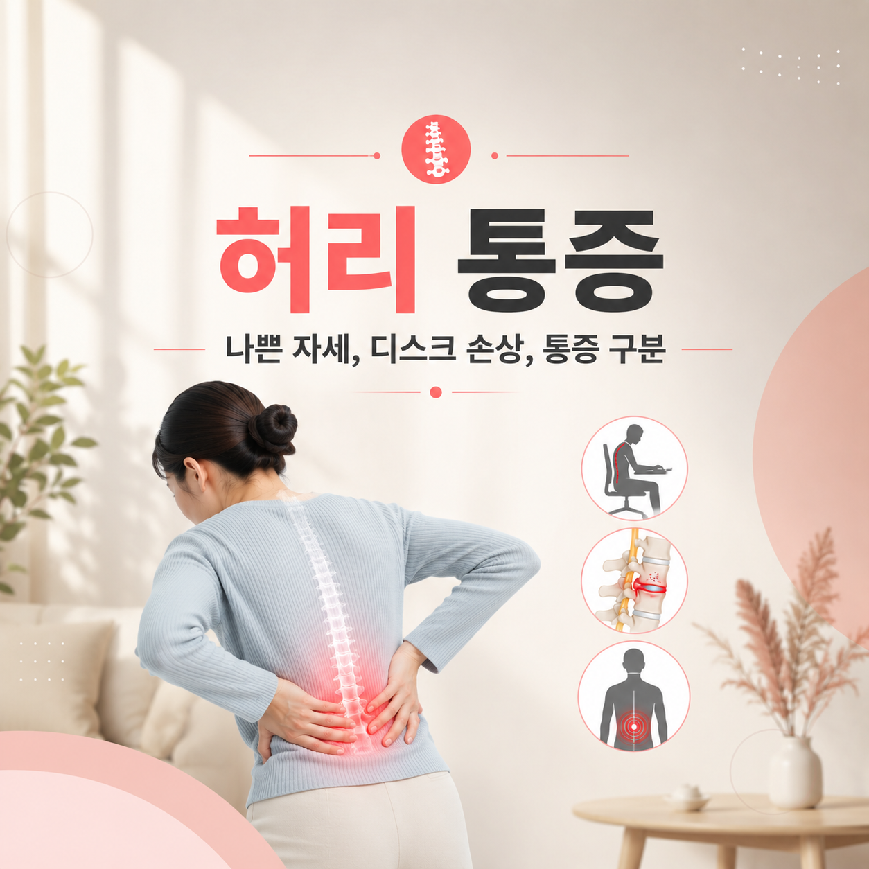 허리 통증 이미지