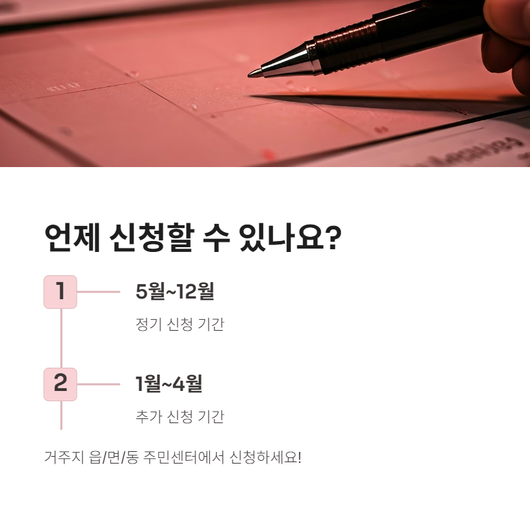 신청 기간 및 신청 방법