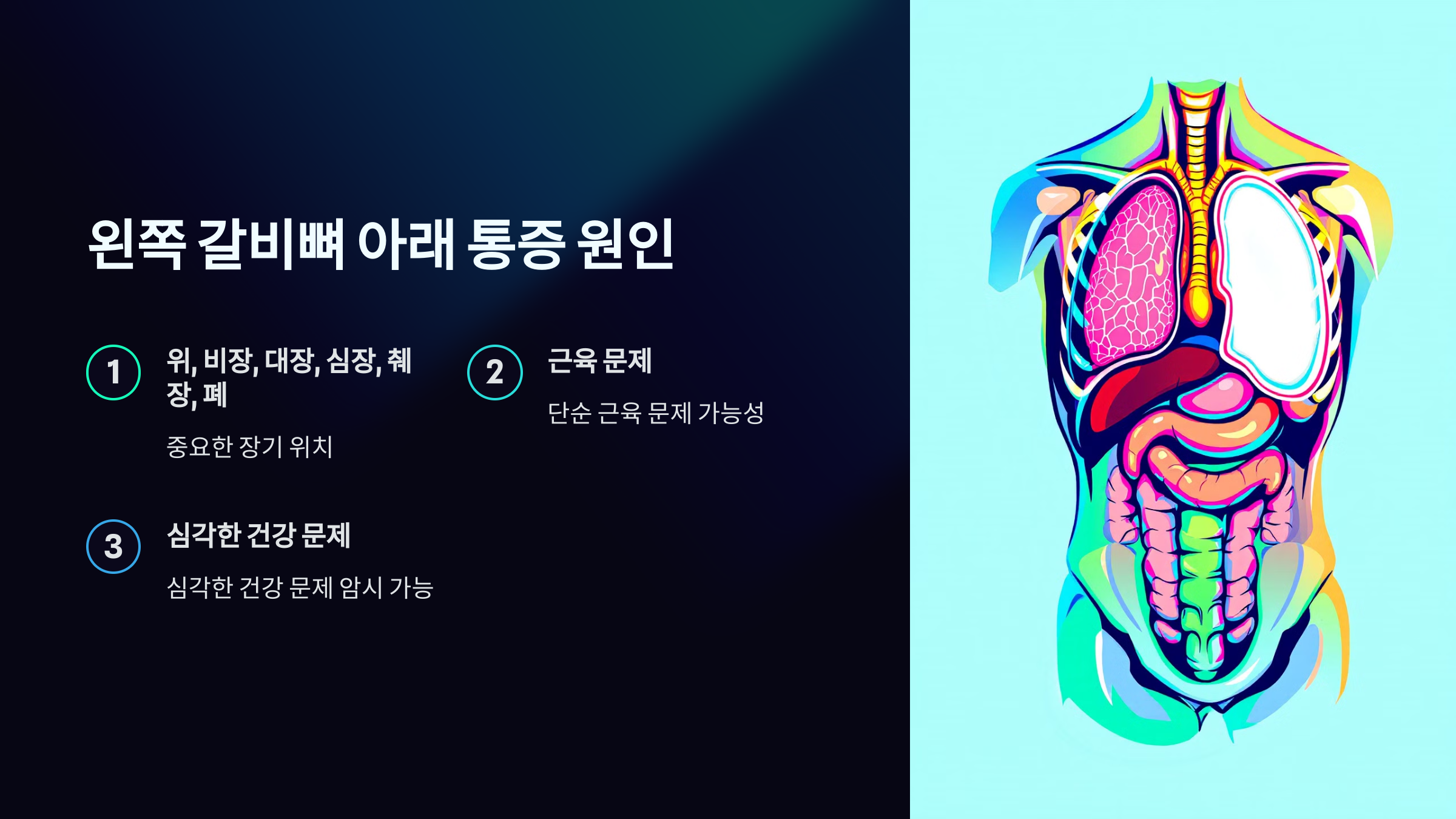 왼쪽 갈비뼈 아래 통증 원인과 특징