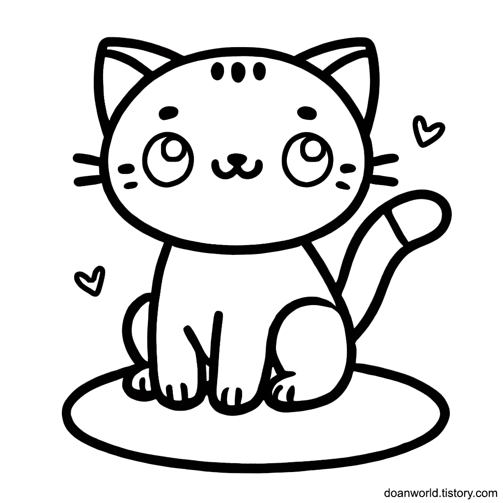 고양이 색칠공부 도안