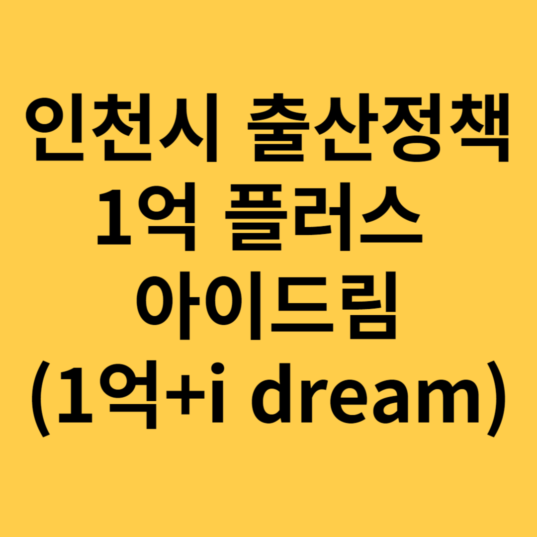 인천시 출산정책 1억 플러스 아이드림