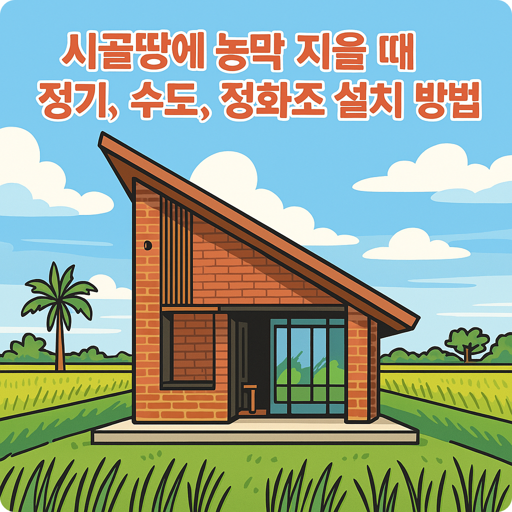 시골땅에 농막 지을 때 전기, 수도, 정화조 설치 방법