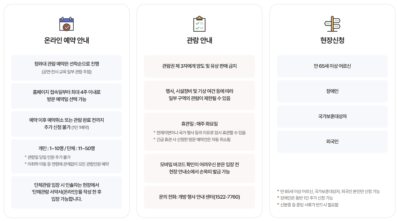 청와대 관람 신청