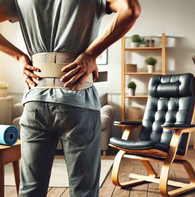 허리디스크 관리 중인 환자의 모습