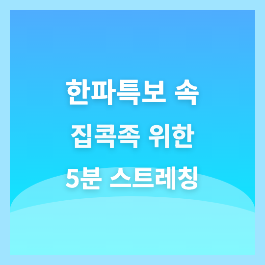 한파특보 속 집콕족, 5분 스트레칭으로 뭉친 근육 피로 푸는 법