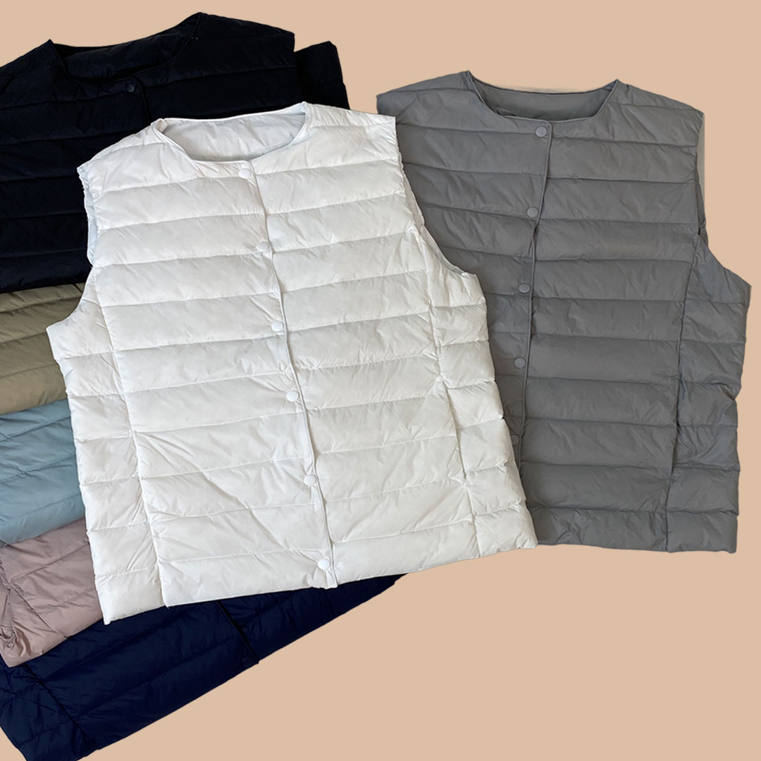 오리털 100% 경량 패딩 조끼 골프 등산 이너 /여성 덕 다운 유니클로 스파오 대체