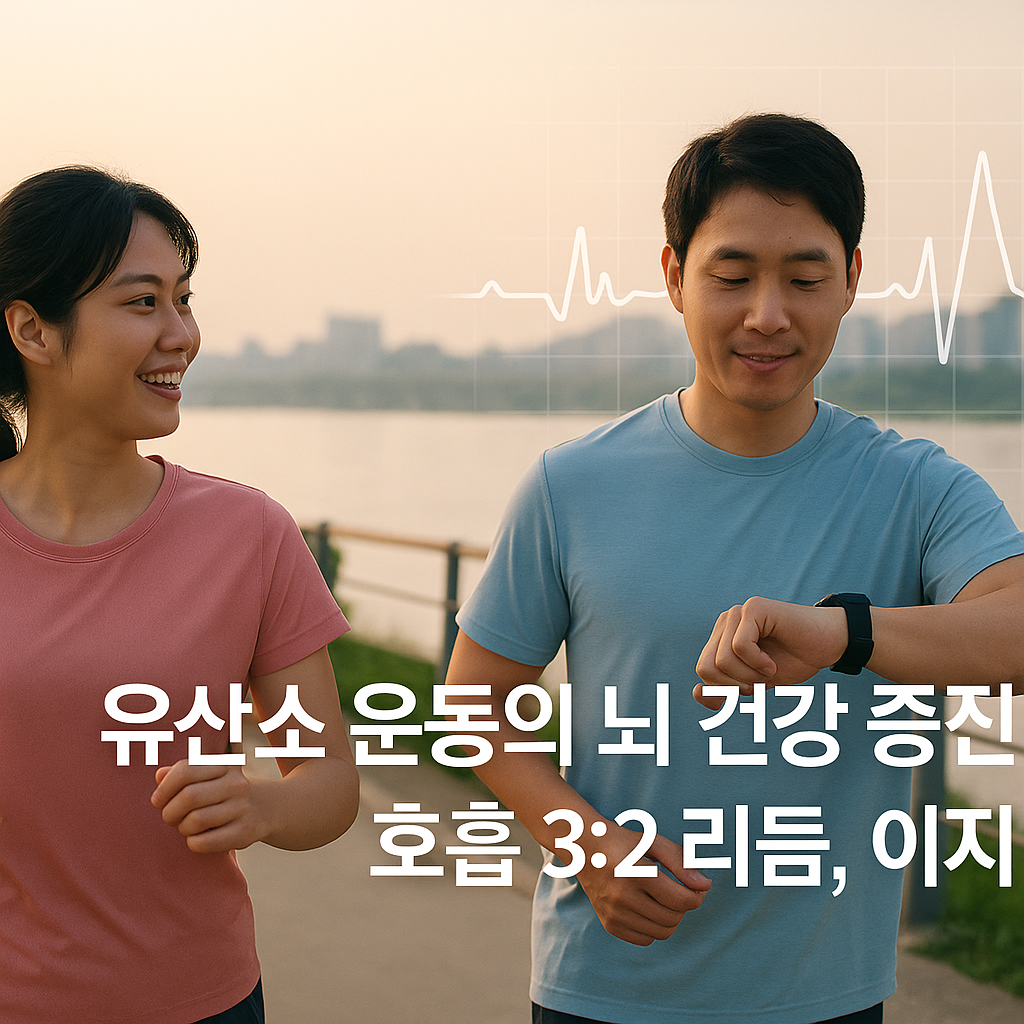 강변에서 가벼운 러닝을 통한 유산소 운동