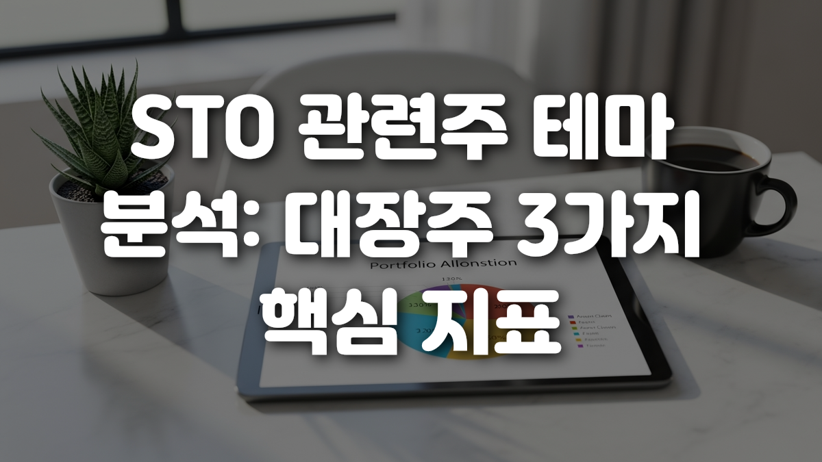 STO 관련주 테마 분석 대장주 3가지 핵심 지표