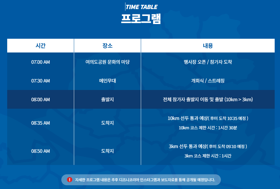 출연 캐릭터 및 현장 이벤트