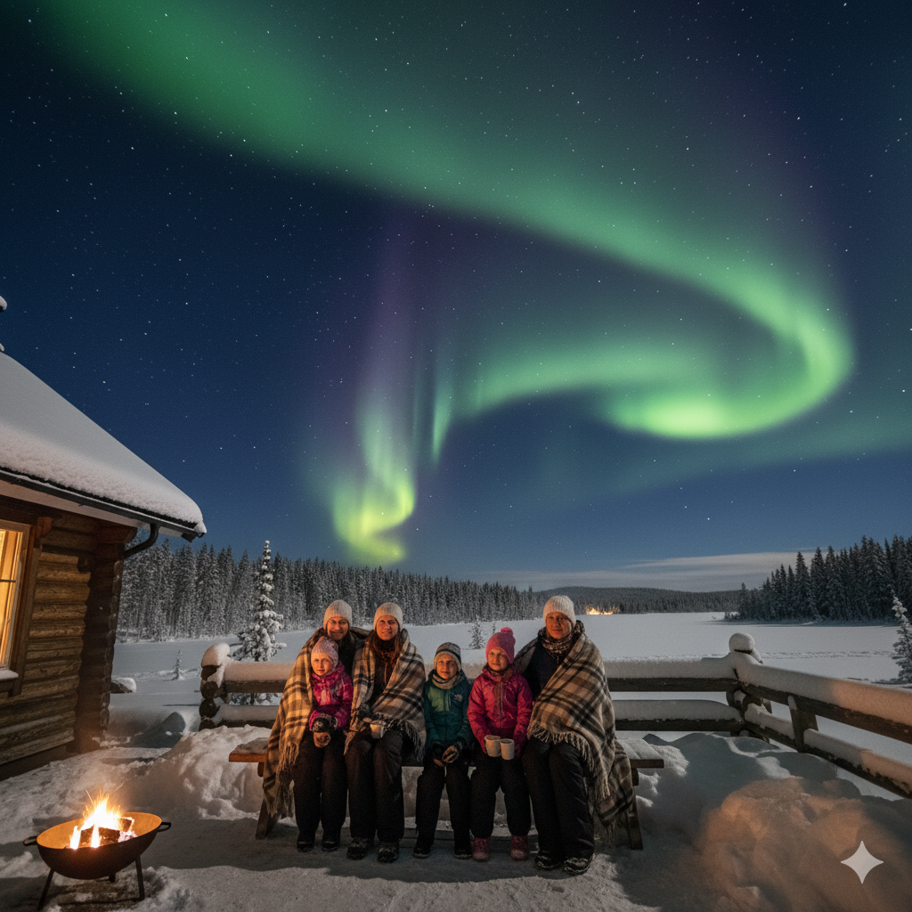 핀란드 오로라 가족여행 이미지