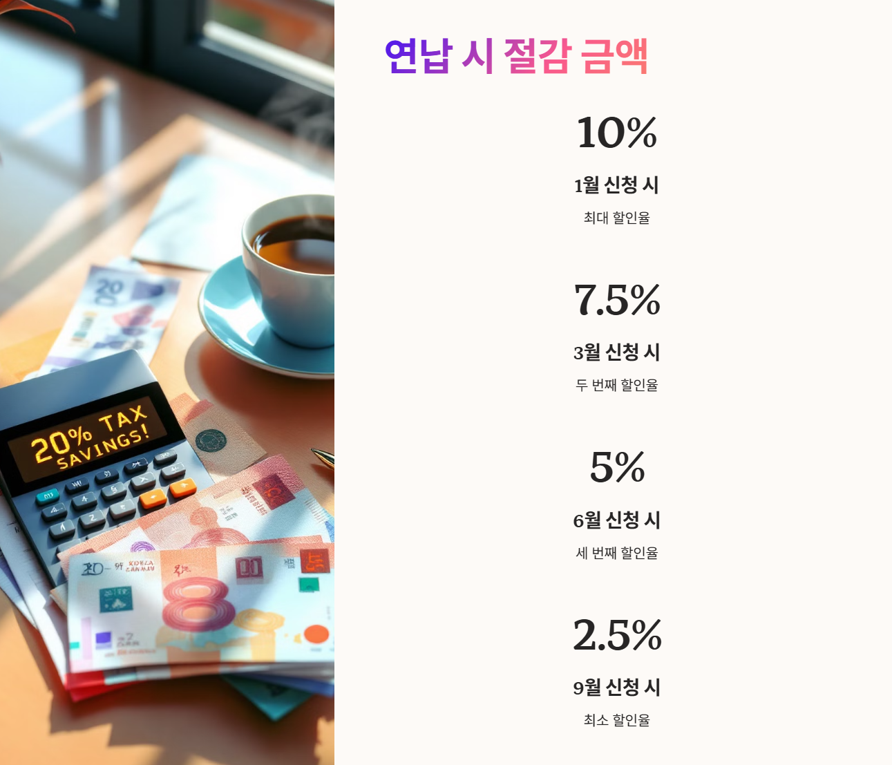 연납 시 절감할 수 있는 금액