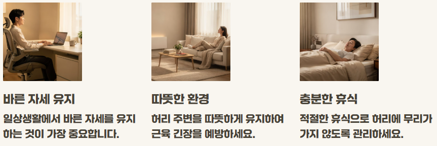 허리통증 완화운동, 찜질 방법