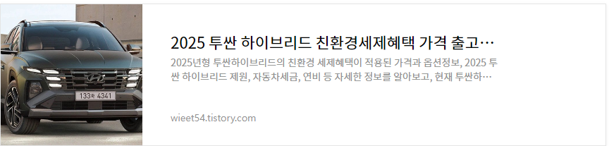 2025투싼 하이브리드 총정리