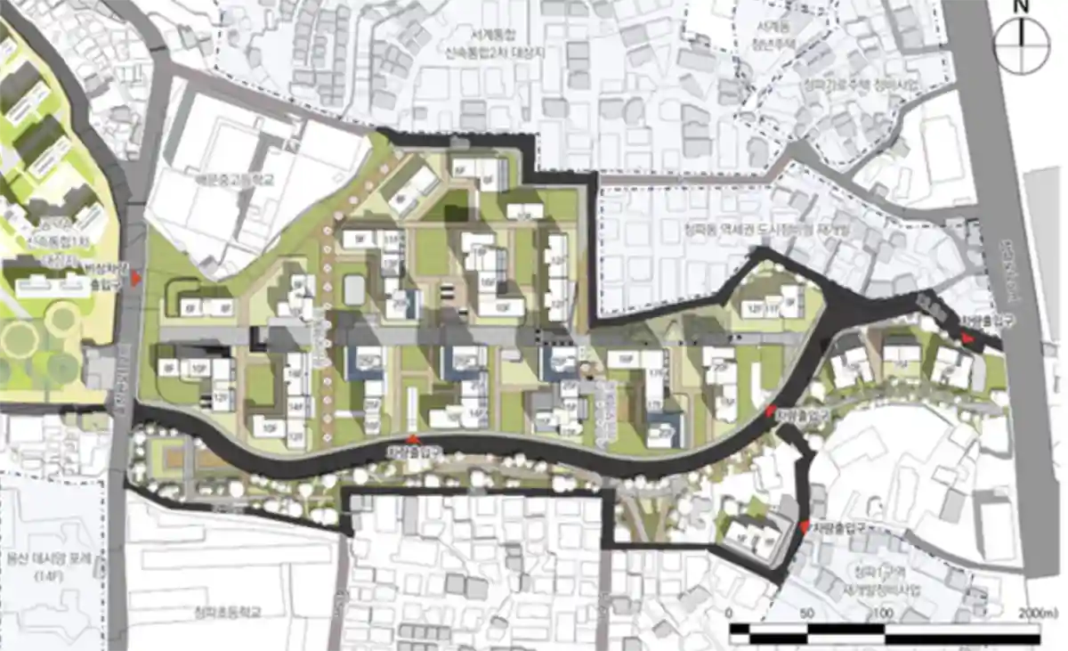 청파・공덕동인접3개지역-건물-배치-4100세대