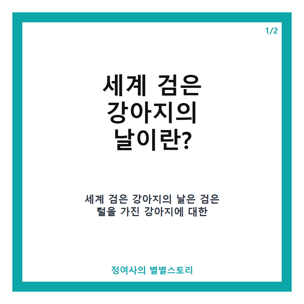 월 1일은 세계 검은 강아지의 날, 편견을 넘어 입양을 응원하는 의미 있는 날 카드뉴스 1