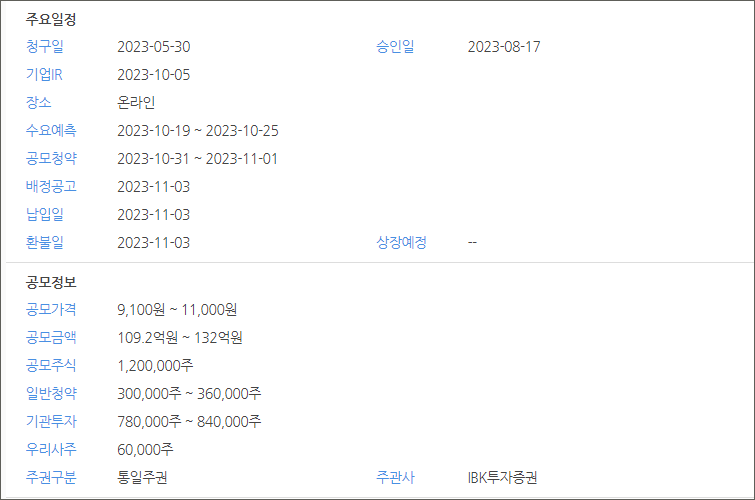 비아이매트릭스 공모일정 [ 출처 IRGO ]