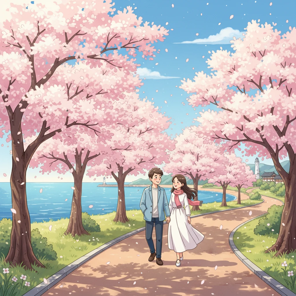 삼척 벚꽃 개화 전망 및 터미널 근처..