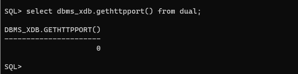 Port 확인 명령어 : select dbms_xdb.gethttpport() from dual;