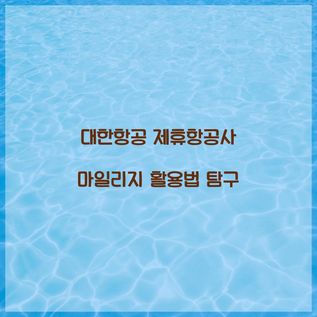 대한항공 제휴항공사