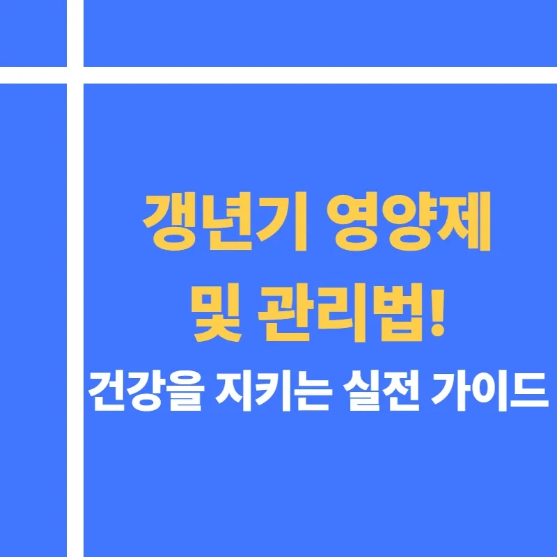 갱년기 영양제
