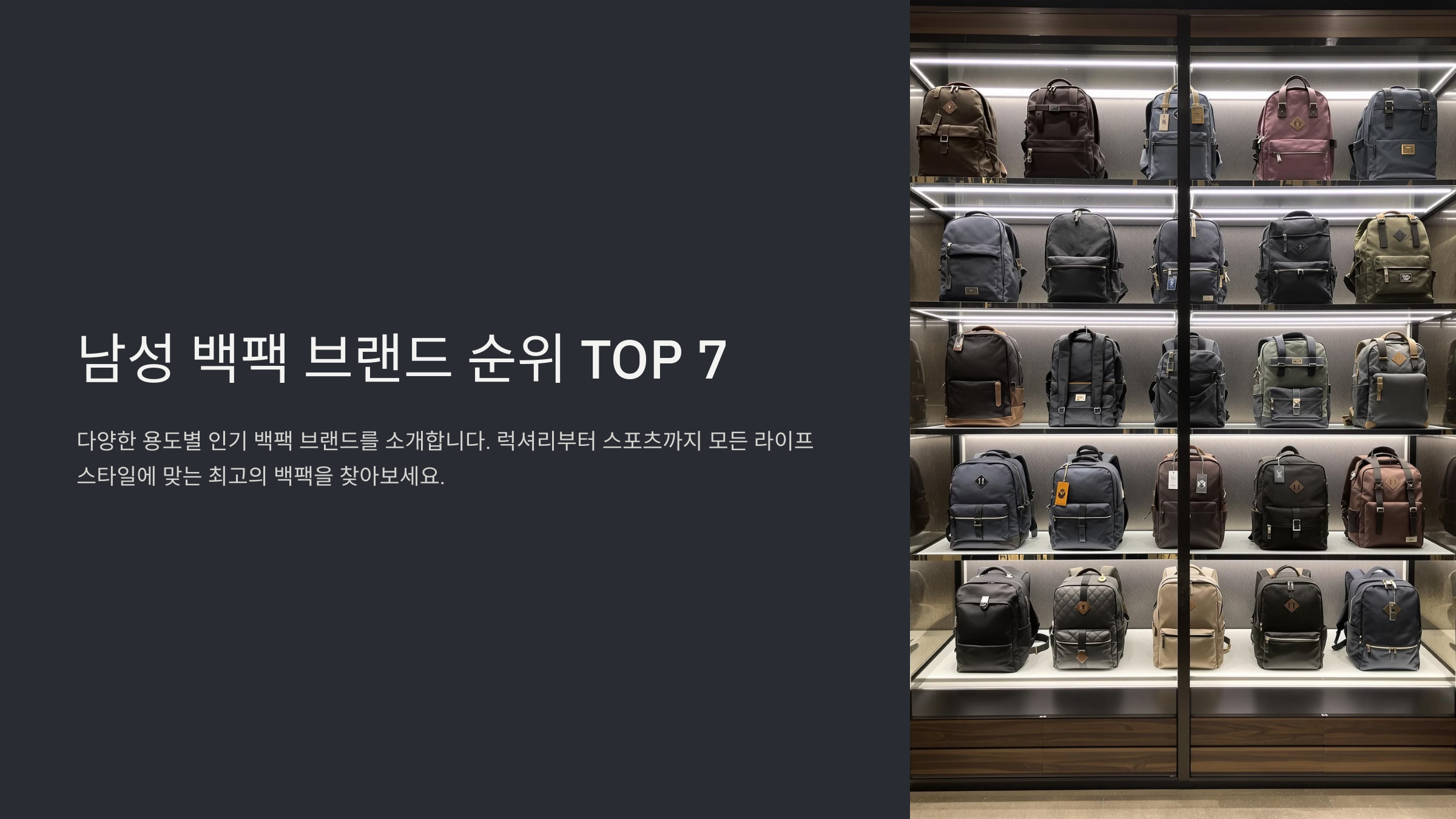 남성 백팩 브랜드 순위