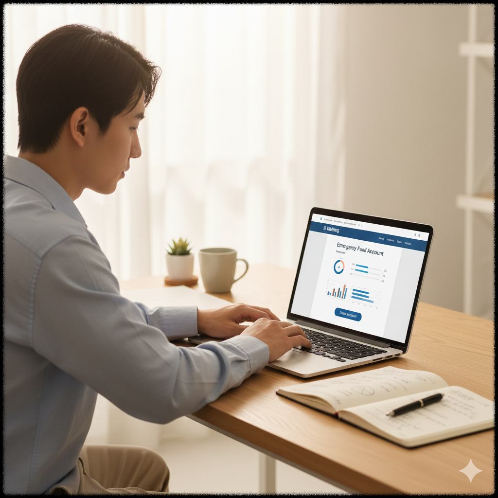 목적에 따른 통장을 설정하는 모습