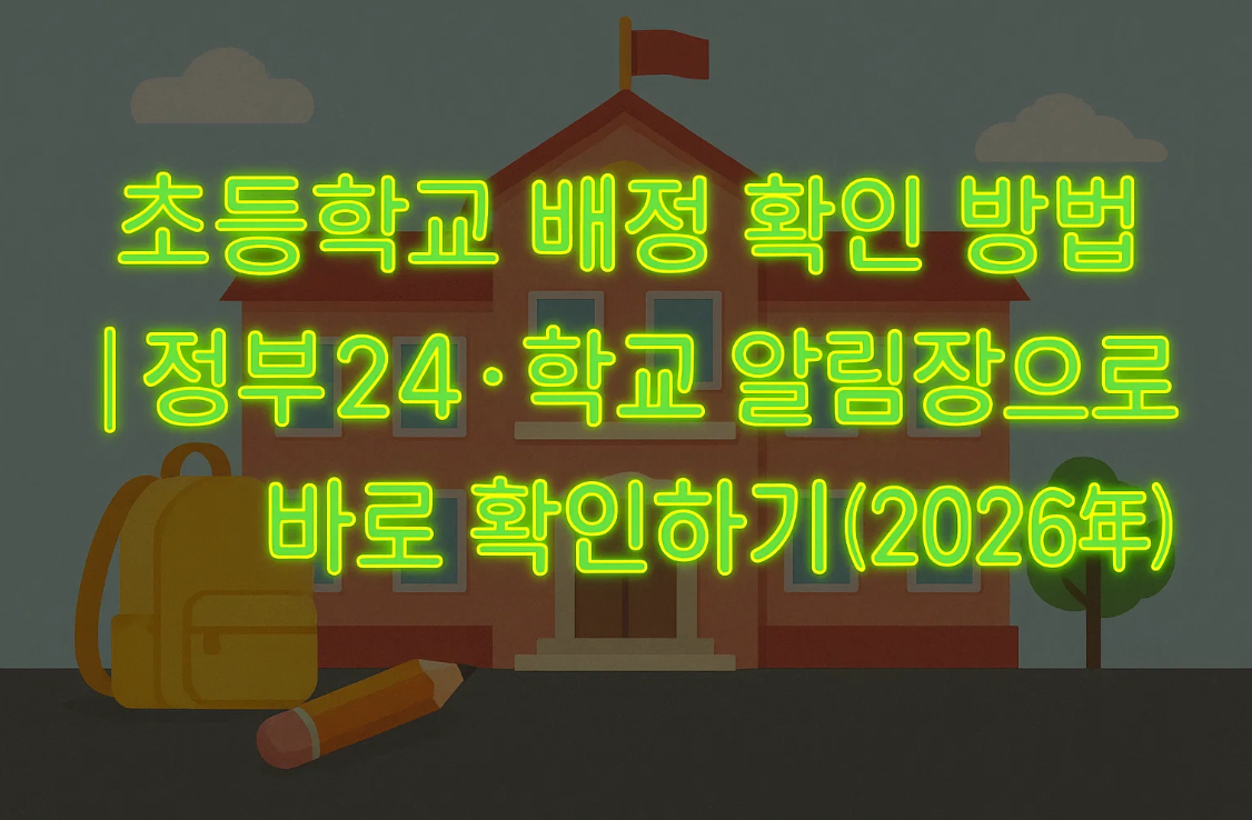초등학교 배정 확인 방법|정부24·학교 알림장으로 바로 확인하기(2026년)
