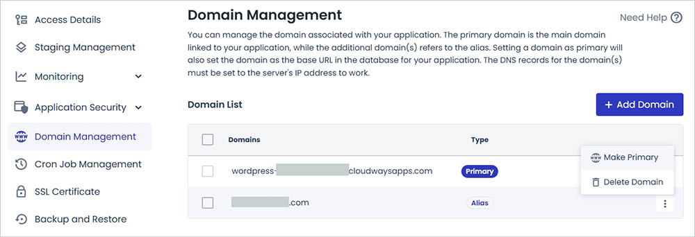기본 도메인 설정
