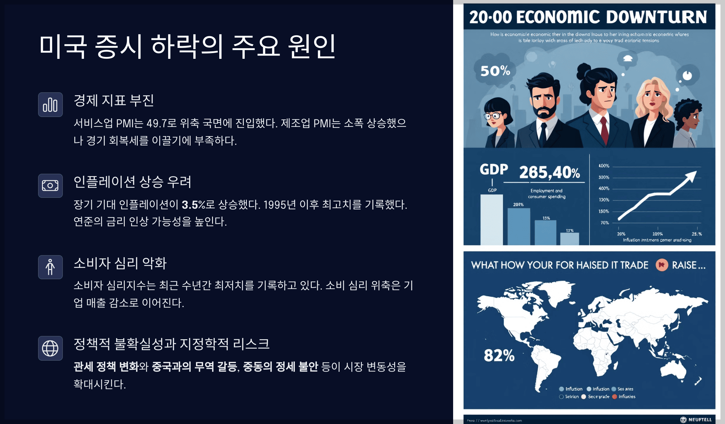 미국 증시 하락의 주요 원인